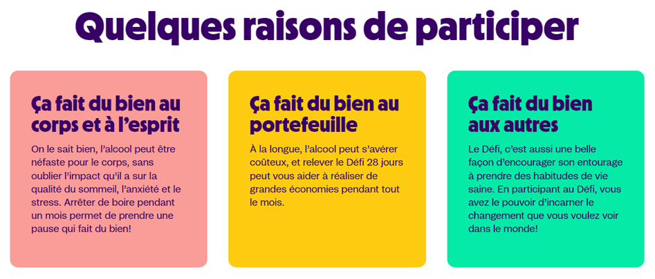 3 raisons - 28 jours